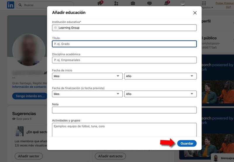 Paso 4) Completa la información