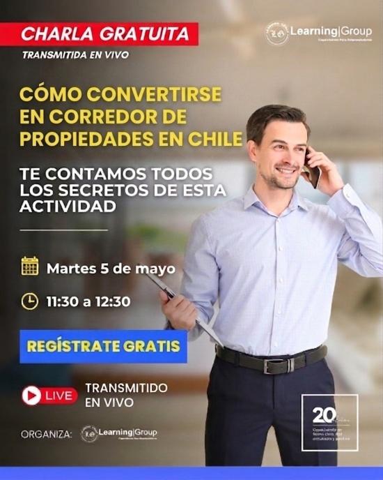 Webinar Cómo convertirse en corredor de propiedades en Chile martes 05-05-2026
