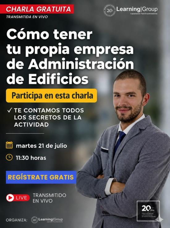 Webinar Cómo tener tu propia empresa de Administración de Edificios martes 21-07-2026
