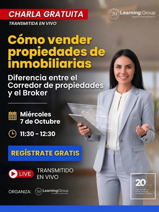 Webinar Cómo vender propiedades de inmobiliarias  miércoles 07-10-2026