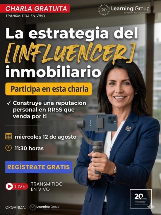 Webinar La estrategia del influencer inmobiliario miércoles 12-08-2026
