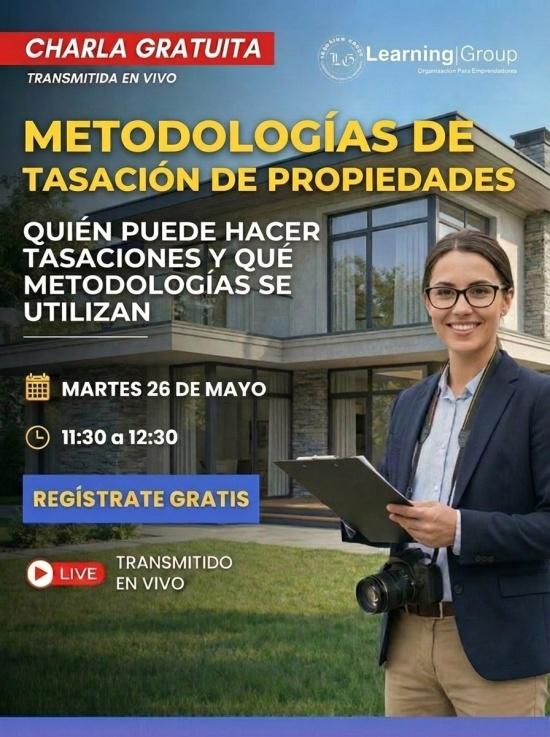 Webinar Metodologías de tasación de propiedades martes 26-05-2026