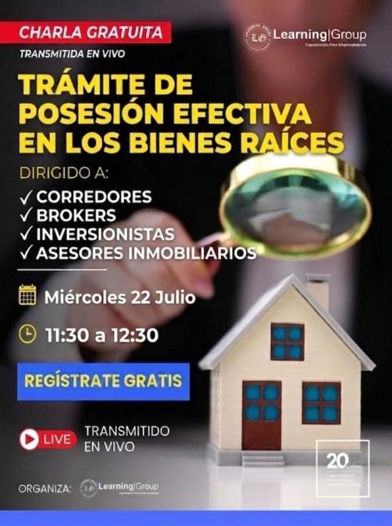 Webinar trámite de posesión efectiva en los bienes raíces miércoles 22-07-2026