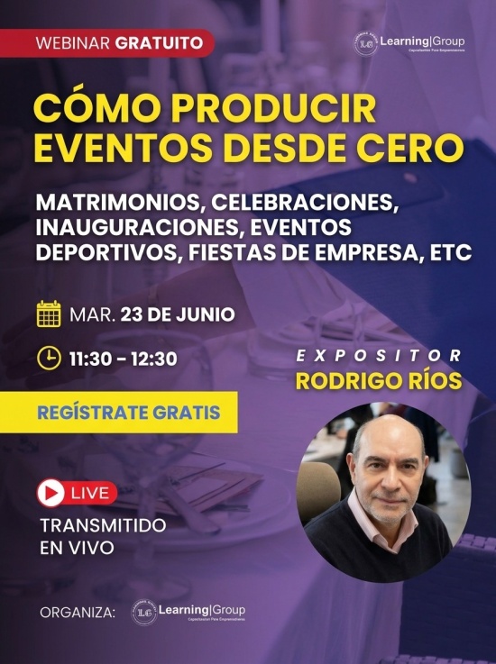 Webinar Cómo producir Eventos desde Cero 23-06-2026