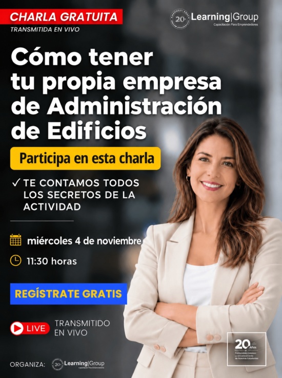 Cómo tener tu propia empresa de Administración de Edificios Te contamos todos los secretos de esta actividad Webinar Cómo tener tu propia empresa de Administración de Edificios 04-11-2026