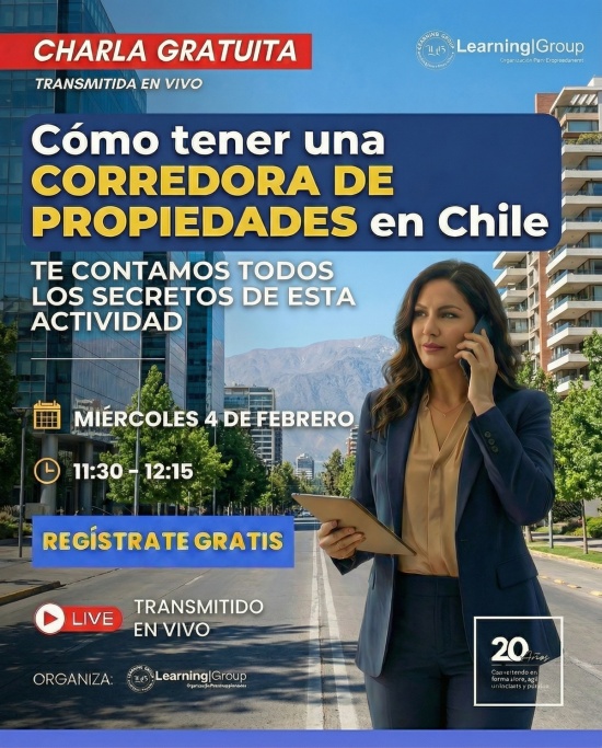 Cómo tener una Corredora de Propiedades en Chile Inicio del corretaje de propiedades Webinar Cómo tener una Corredora de Propiedades en Chile 04-02-2026