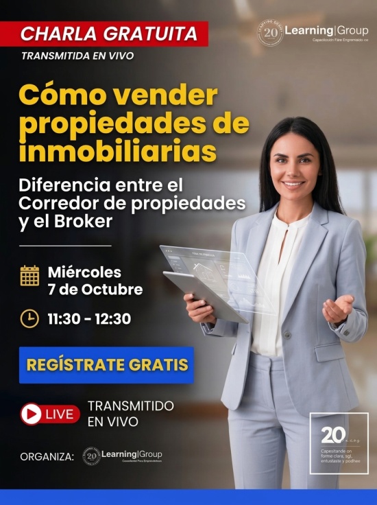 Webinar Cómo vender propiedades de inmobiliarias  07-10-2026
