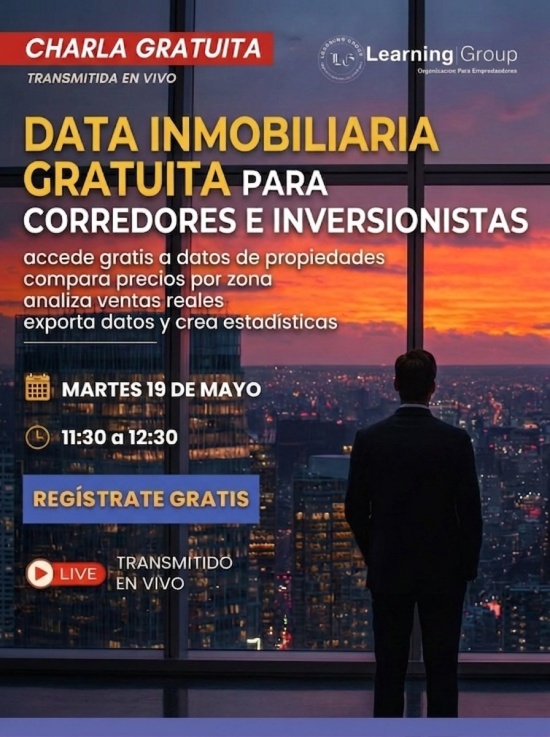 Webinar Data inmobiliaria gratuita para corredores e inversionistas 19-05-2026